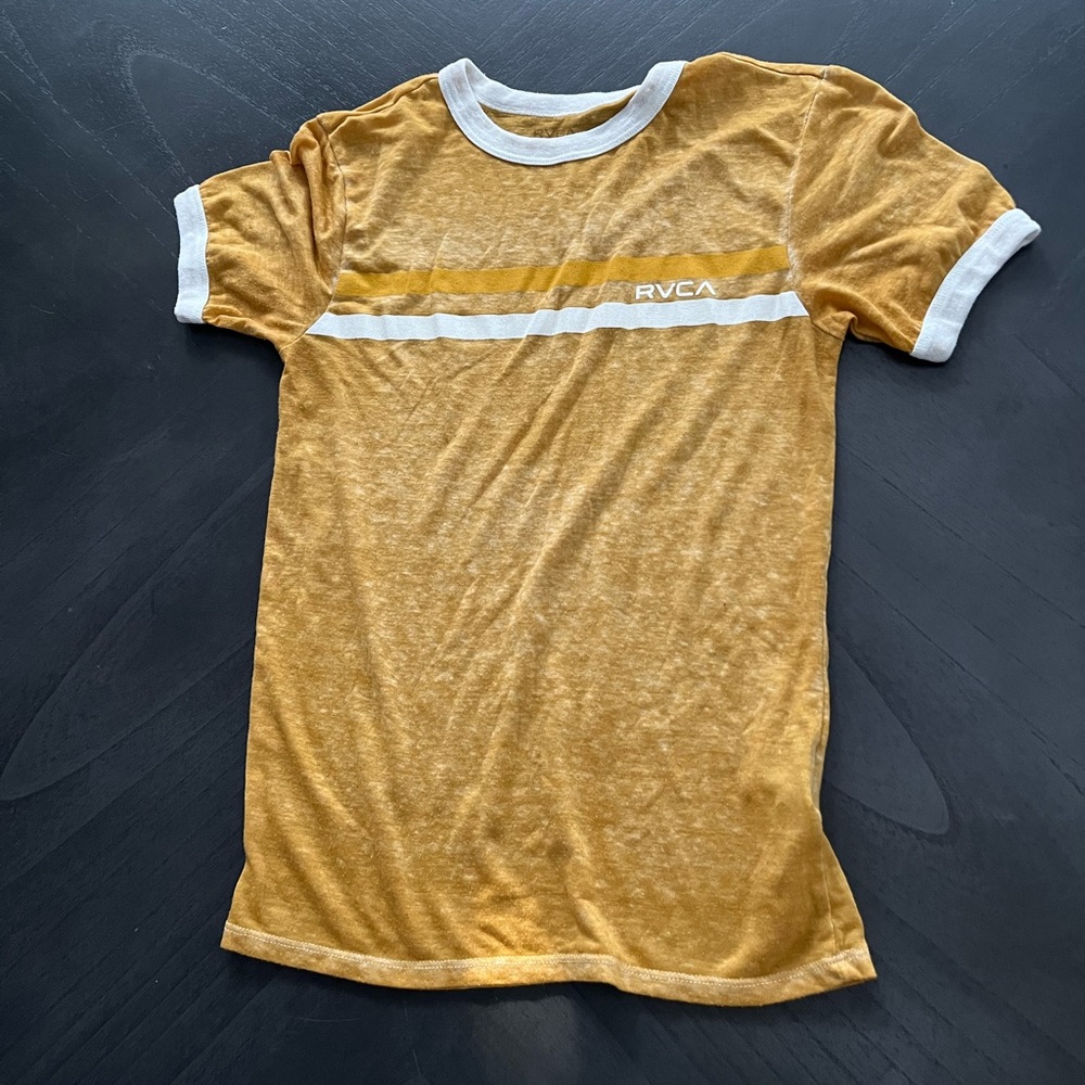 RVCA woman’s size XS mustard color top